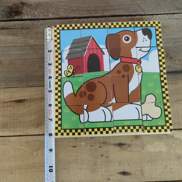 Melissa & Doug - Wooden Cube Puzzle - Create 6 Pet Scenes - 16 Pieces - ages 3+ - Picture 7 of 7